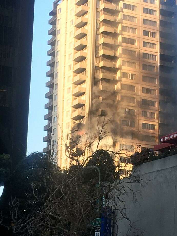 Fire burning in San Francisco highrise apartment building