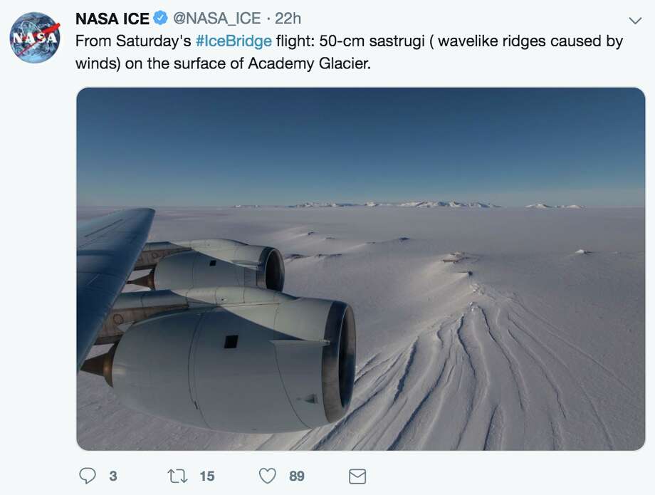NASA's Operation IceBridge uses a fleet of planes to collect images of the Earth's polar ice and monitor how a changing climate is impacting impacting the thickness, location and accumulation of ice. Photo: NASA