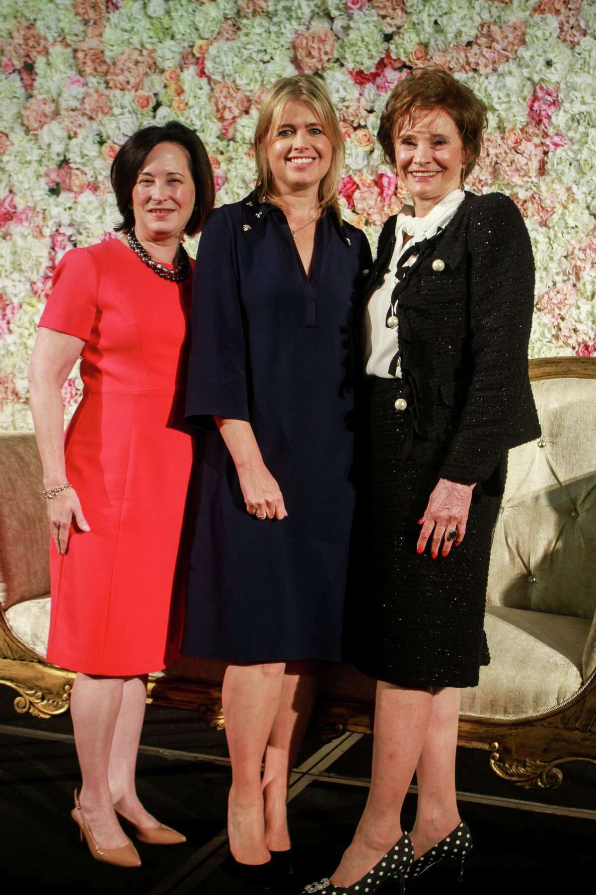 Anne Neeson, CEO of Memorial Hermann Foundation, from left, British designer Jenny Peckham, and chair Bobbie Nau at the Razzle Dazzle, Memorial Hermann's annual breast cancer luncheon.