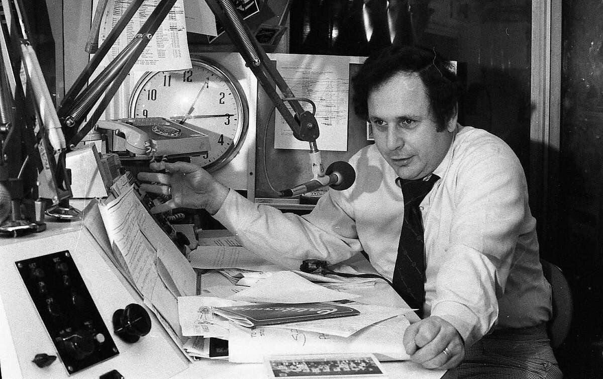 In this file photo, Hank Greenwald is seen working at KNBR radio in Fox Plaza. February 28, 1977.