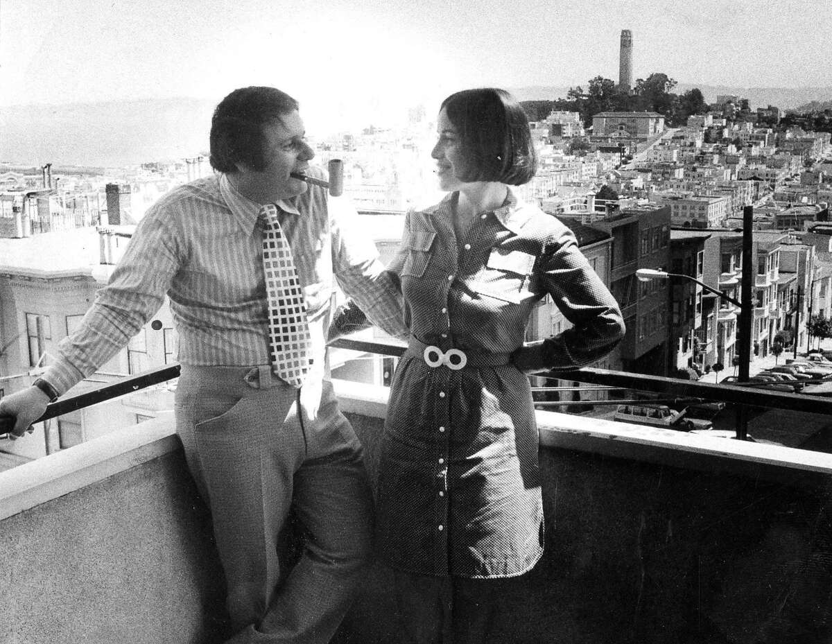 File - Warriors broadcaster Hank Greenwald with his wife Carla. May 21, 1973.