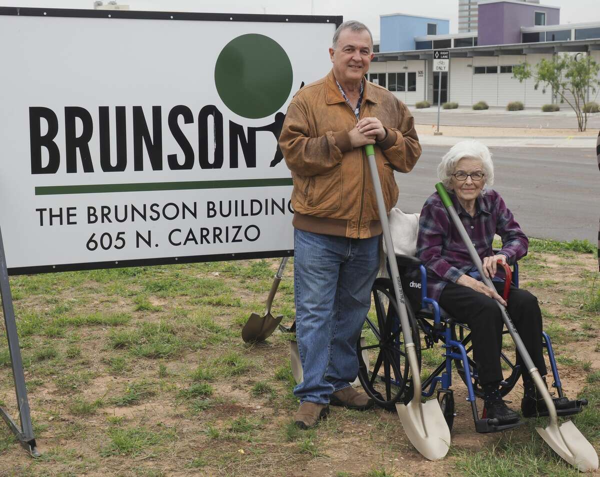 David Fields and his mother Nellie Fields at the ground breaking ceremony for the Brunson Building 10/23/18 off N. Carrizo. Tim Fischer/Reporter-Telegram