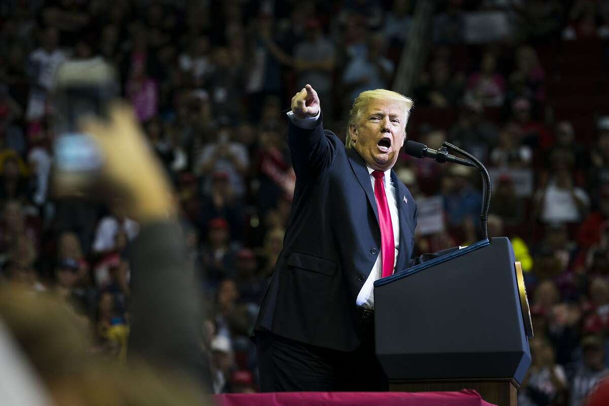 President Donald Trump holds a campaign rally in Houston, Oct. 22, 2018. Trump has always styled himself as something of an American nationalist, and during a rally for Senator Ted Cruz he openly embraced the term as unabashedly as he ever has. “Really, we’re not supposed to use that word,” he said. (Doug Mills/The New York Times)
