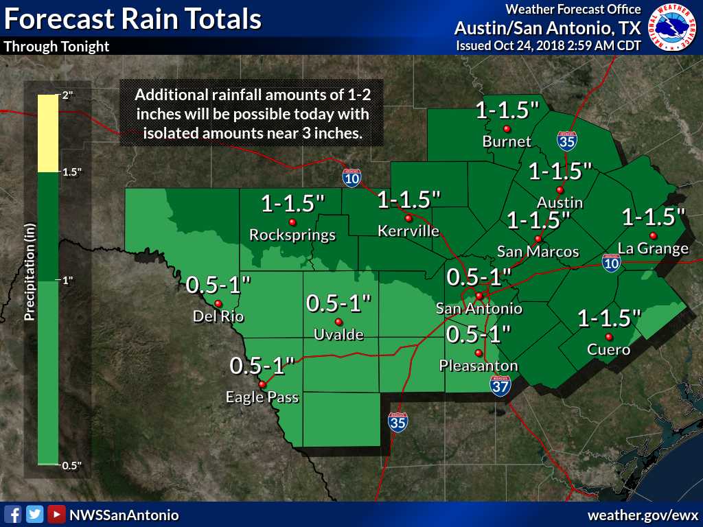 NWS: San Antonio under flash flood watch through Wednesday evening