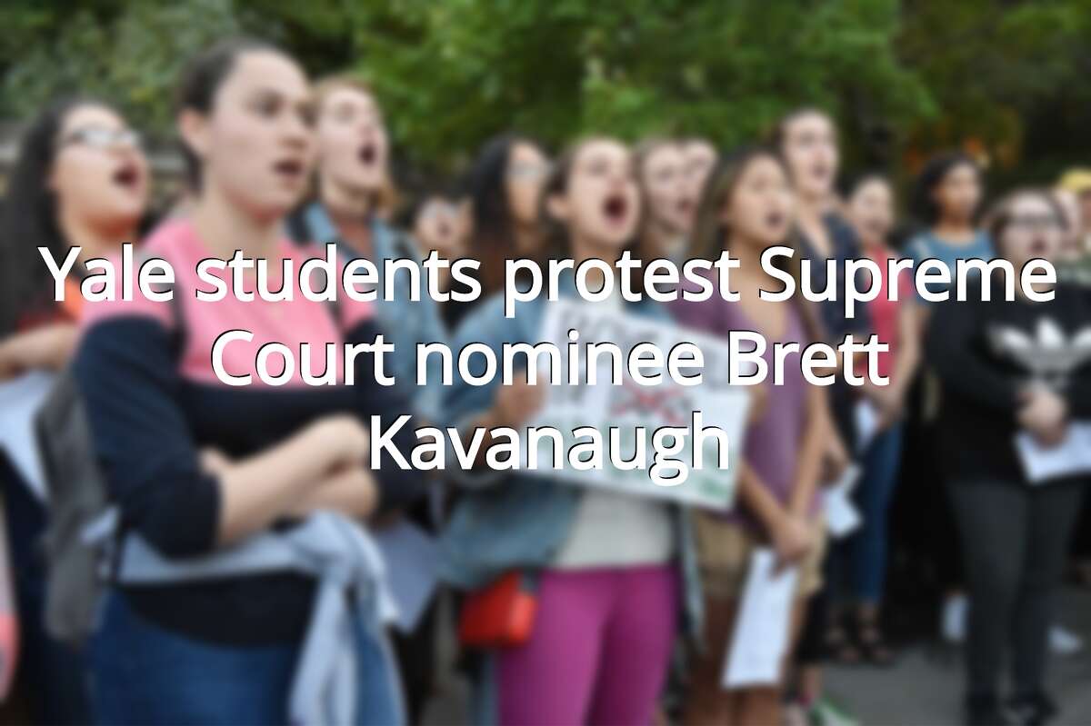 Yale University students held a rally at the Women's Table on campus protesting the appointment of Judge Brett Kavanaugh to become an Associate Justice of the Supreme Court due to allegations of misconduct.