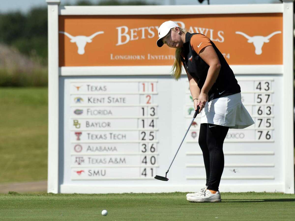 Texas Longhorns freshman golfer Hailee Cooper, a 2018 graduate of Montgomery High School, is shown during a tournament this past fall. Cooper finished fourth individually at the NCAA Tournament earlier this week and as selected first-team All-American by the WGCA.