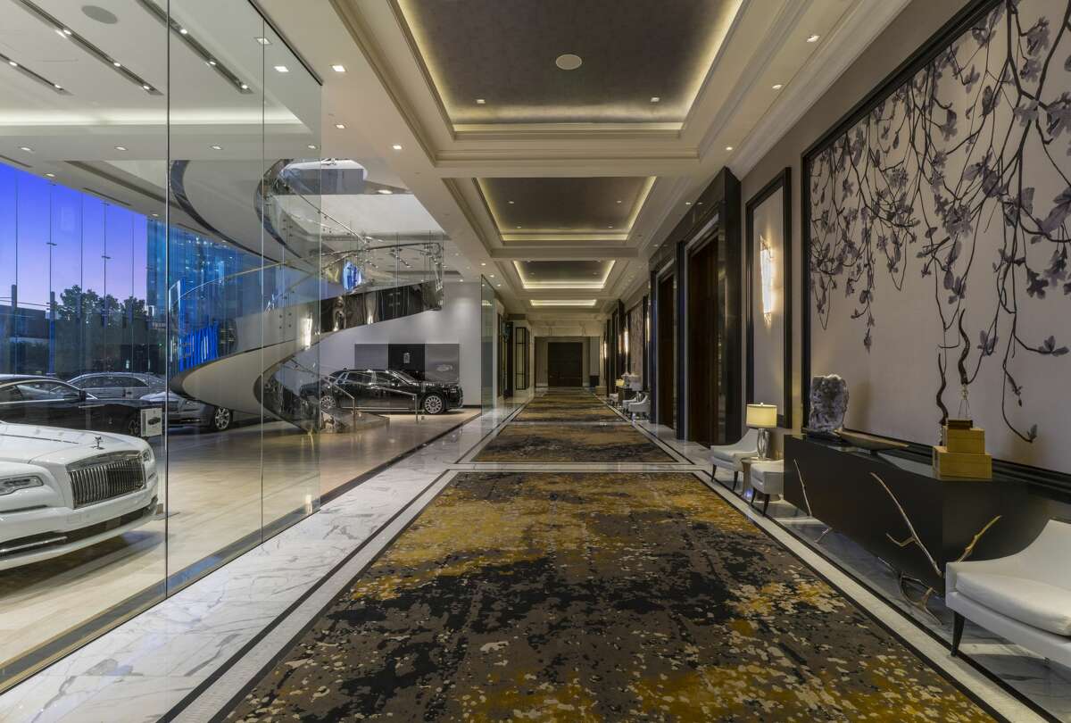 Hallway with Rolls Royce Auto Showroom at Post Oak Hotel