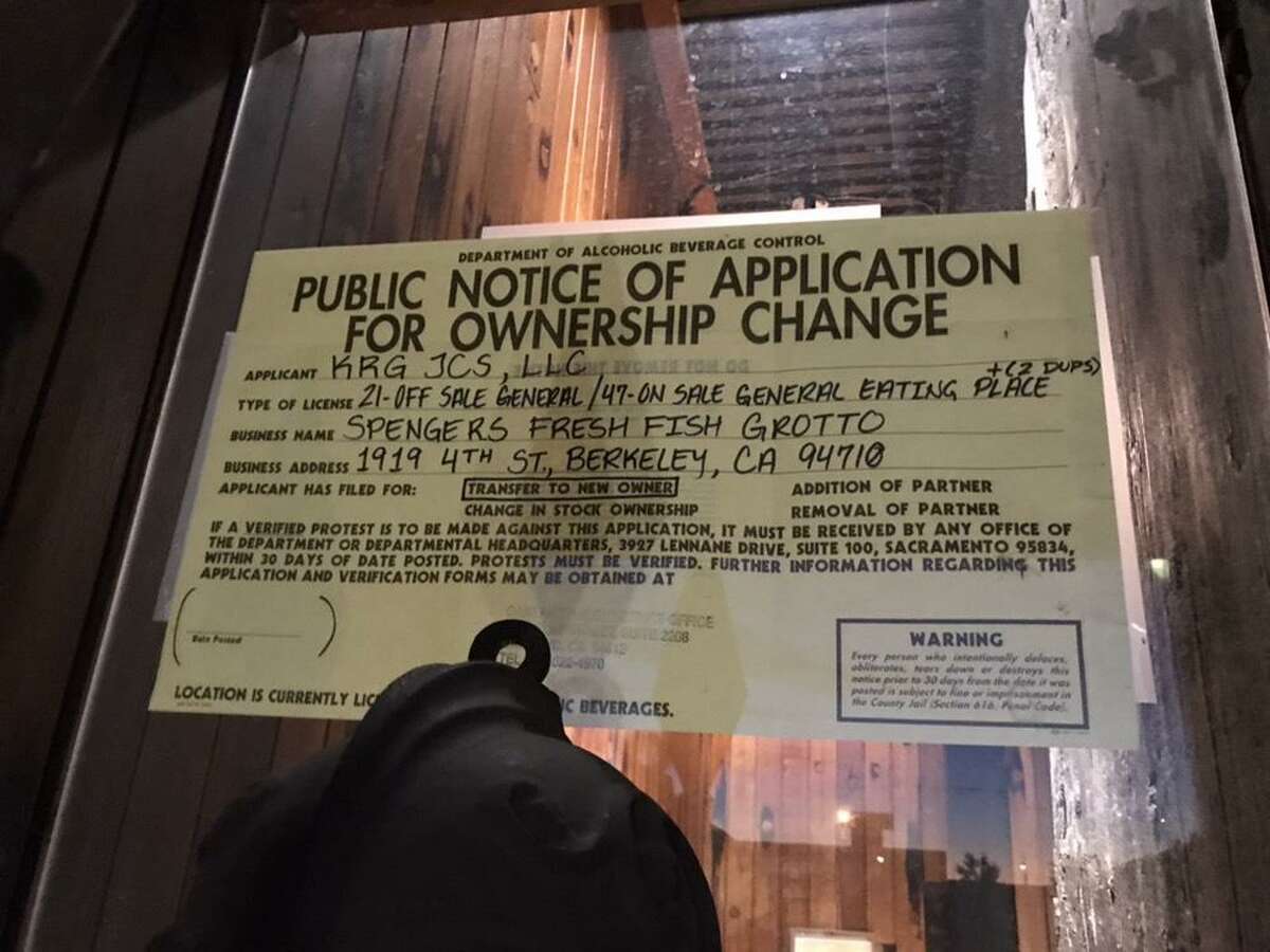 Berkeley’s beloved Spenger’s Fish Grotto restaurant has closed after opening 128 years ago. A public notice posted by the California Department of Alcoholic Beverage Control announces a company called KRG JCS, LLC filed to transfer ownership of the restaurant to a new owner.