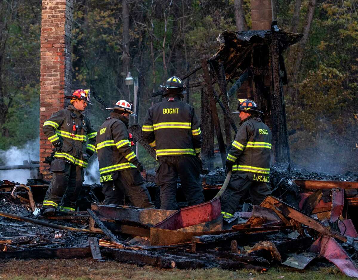 Fire totally destroyed a residence at 84B Island View Road early Thursday morning Oct.25, 2018 in Cohoes, N.Y. (Skip Dickstein/Times Union)
