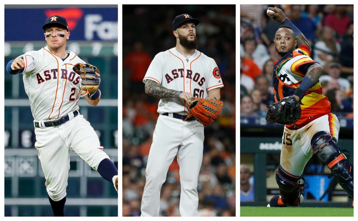 PHOTOS: Contract situation for each Astros player this offseason  From left, Houston Astros' Alex Bregman, Dallas Keuchel and Martin Maldonado were named Gold Glove Award finalists Thursday. Winners will be announced on Nov. 4, 2018. >>>Browse through the photos above for a look at the Astros players' contract situations this offseason ...