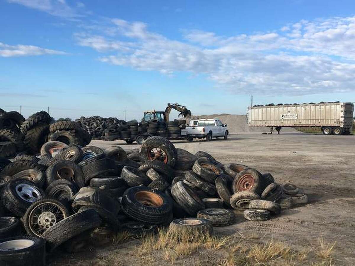Used tires collected from local governments in September. Townships and municipalities delivered 84 truckloads, totaling more than 7,000 tires.