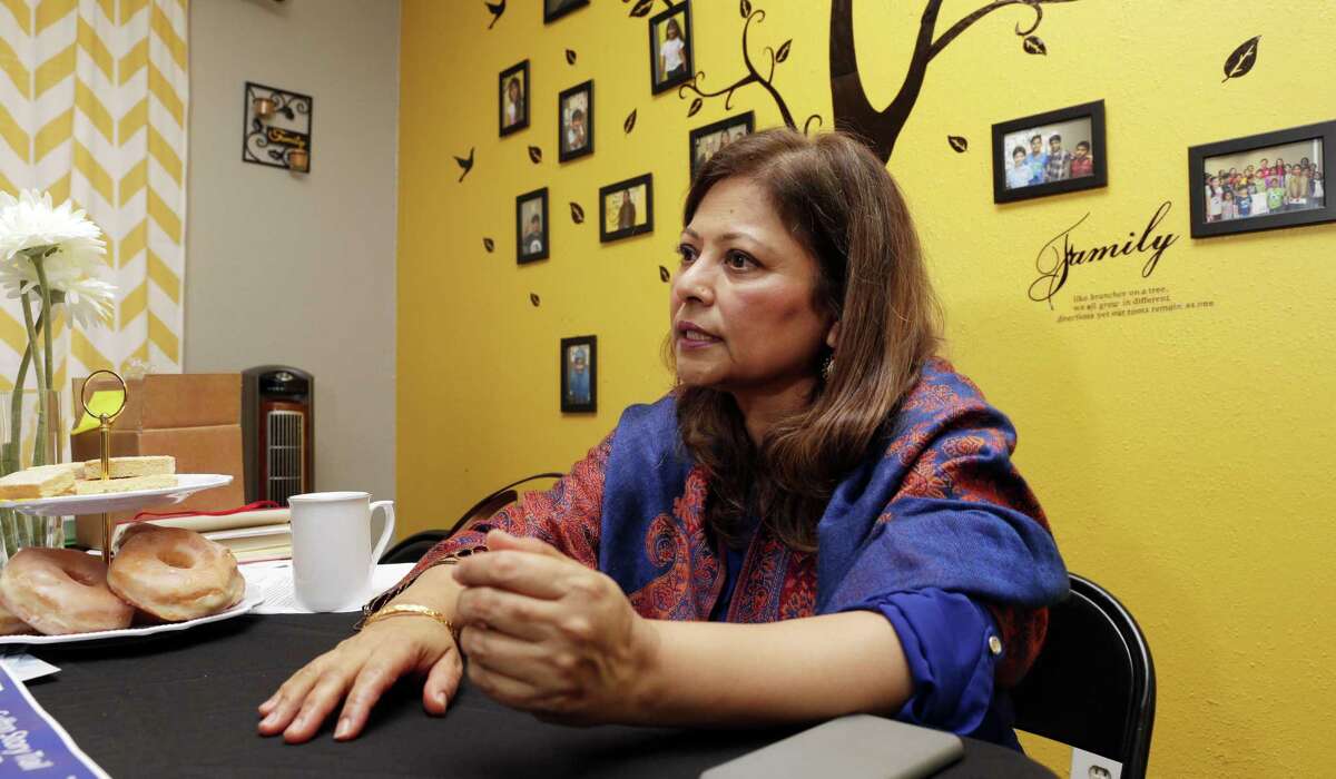 Dr. Aisha Siddiqui, Founder and CEO of CHAT, Culture of Health Advancing Together, talks in their offices Thursday, Oct. 25, 2018 about the Gulfton Story Trail that incorporates 12 murals in various Gulfton neighborhoods Houston, TX.