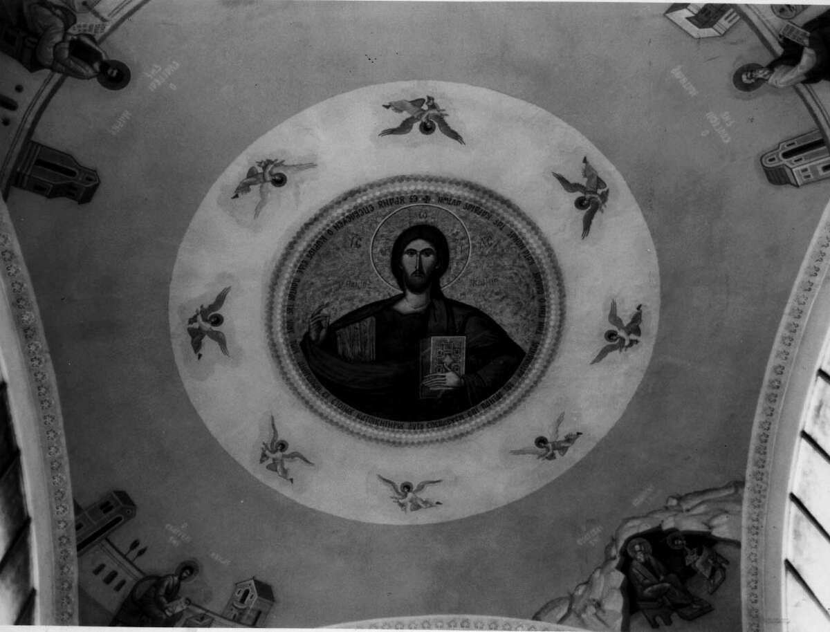 CHURCHES-- The ceiling inside St. Sophia's Greek Orthodox Church, 440 Whitehall Road Albany, N. Y. 9/8/1994. -4- McBride.