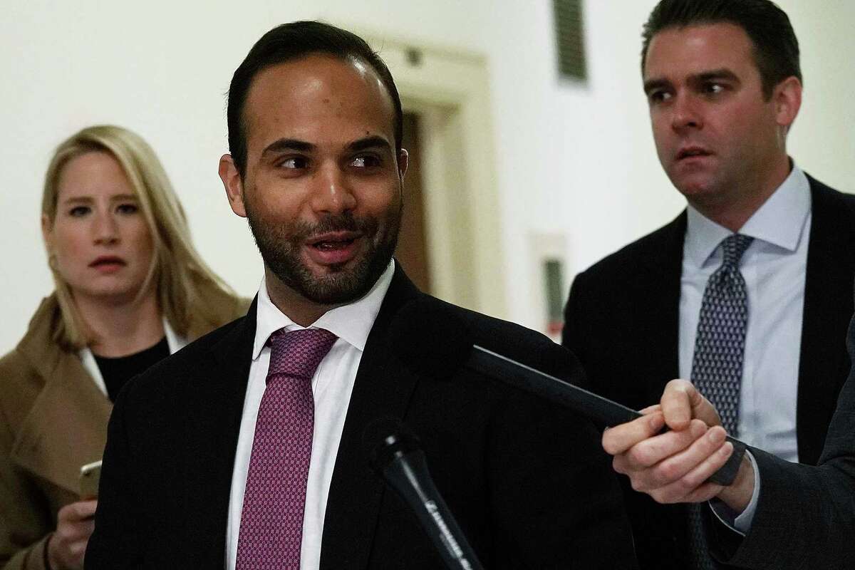 WASHINGTON, DC - OCTOBER 25: Former Trump campaign adviser George Papadopoulos (C) arrives at a closed-door hearing before the House Judiciary and Oversight Committee October 25, 2018 at Rayburn House Office Building on Capitol in Washington, DC. Papadopoulos, who pledged guilty for lying to investigators in the special counsel Robert Mueller probe, made his first appearance before the congressional panel. (Photo by Alex Wong/Getty Images)