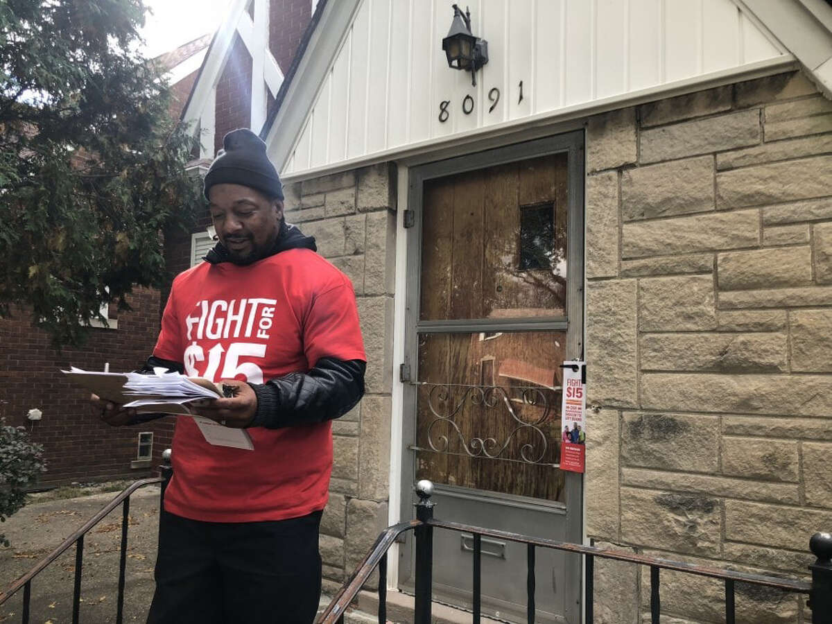 Anthony Rogers left a fast-food job to become a paid canvasser for the SEIU.