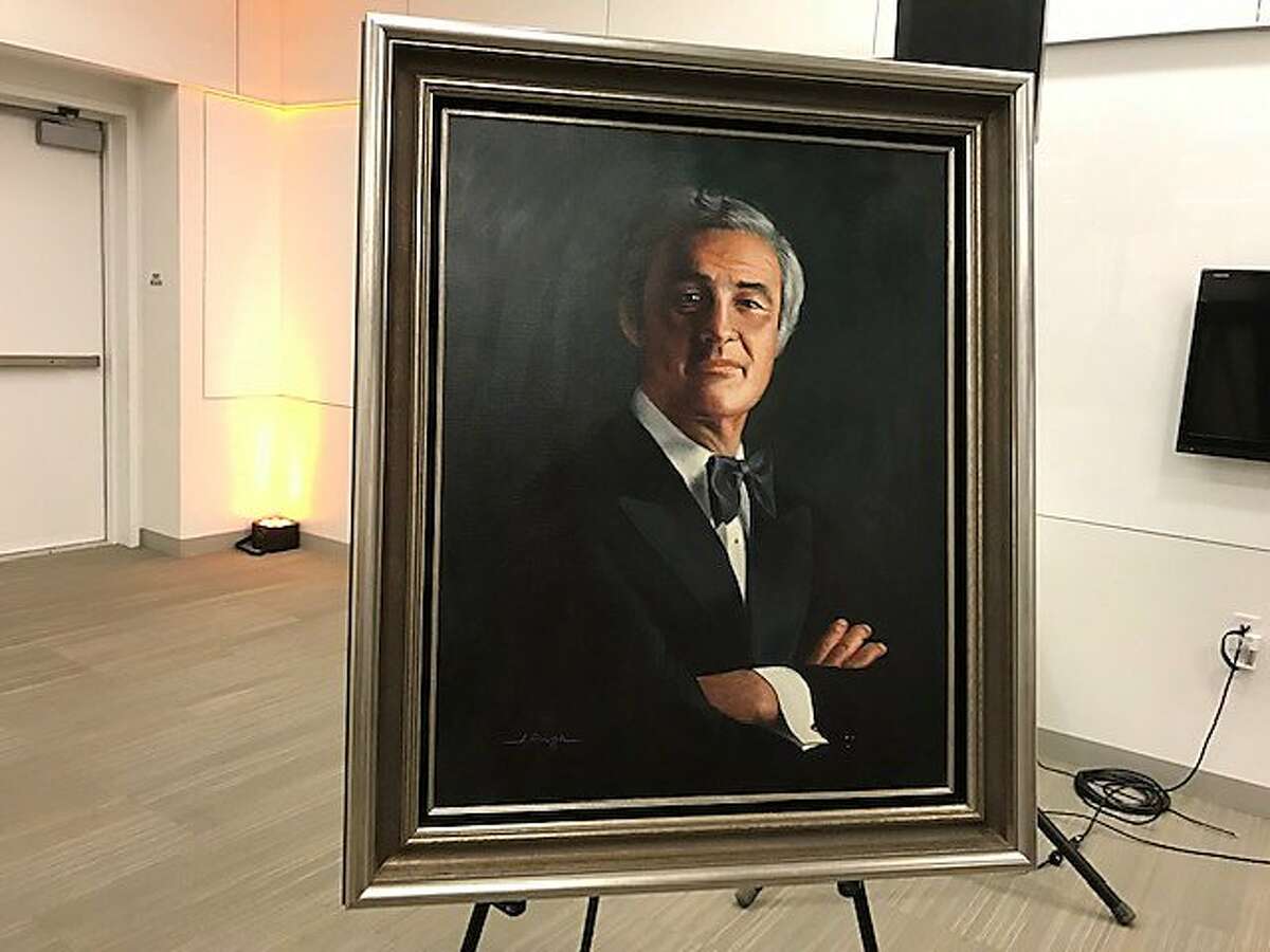 Portrait of George Moscone at showing of documentary