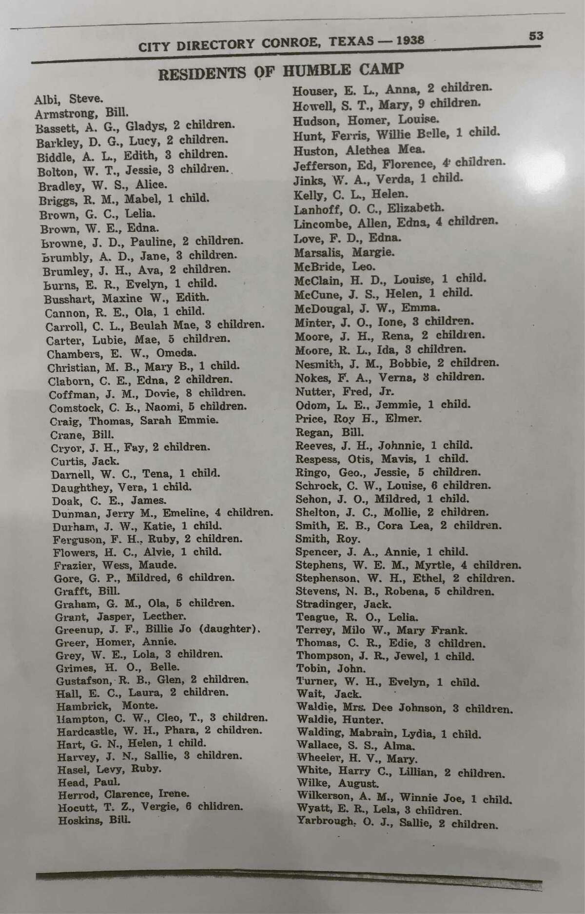 Kids of Humble Oil Camp hold many treasured memories of their youth