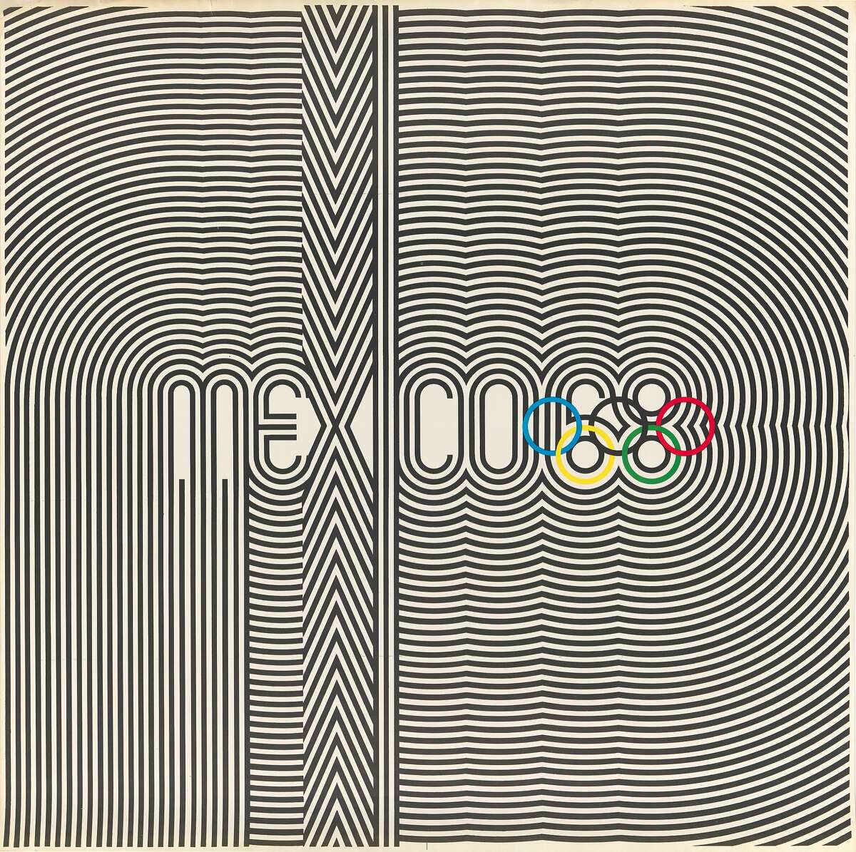 Lance Wyman, Eduardo Terrazas, and Department of Publications and Urban Design, Organizing Committee of the XIX Olympiad, Olympic logo poster, 1967; San Francisco Museum of Modern Art, Accessions Committee Fund purchase; � Lance Wyman
