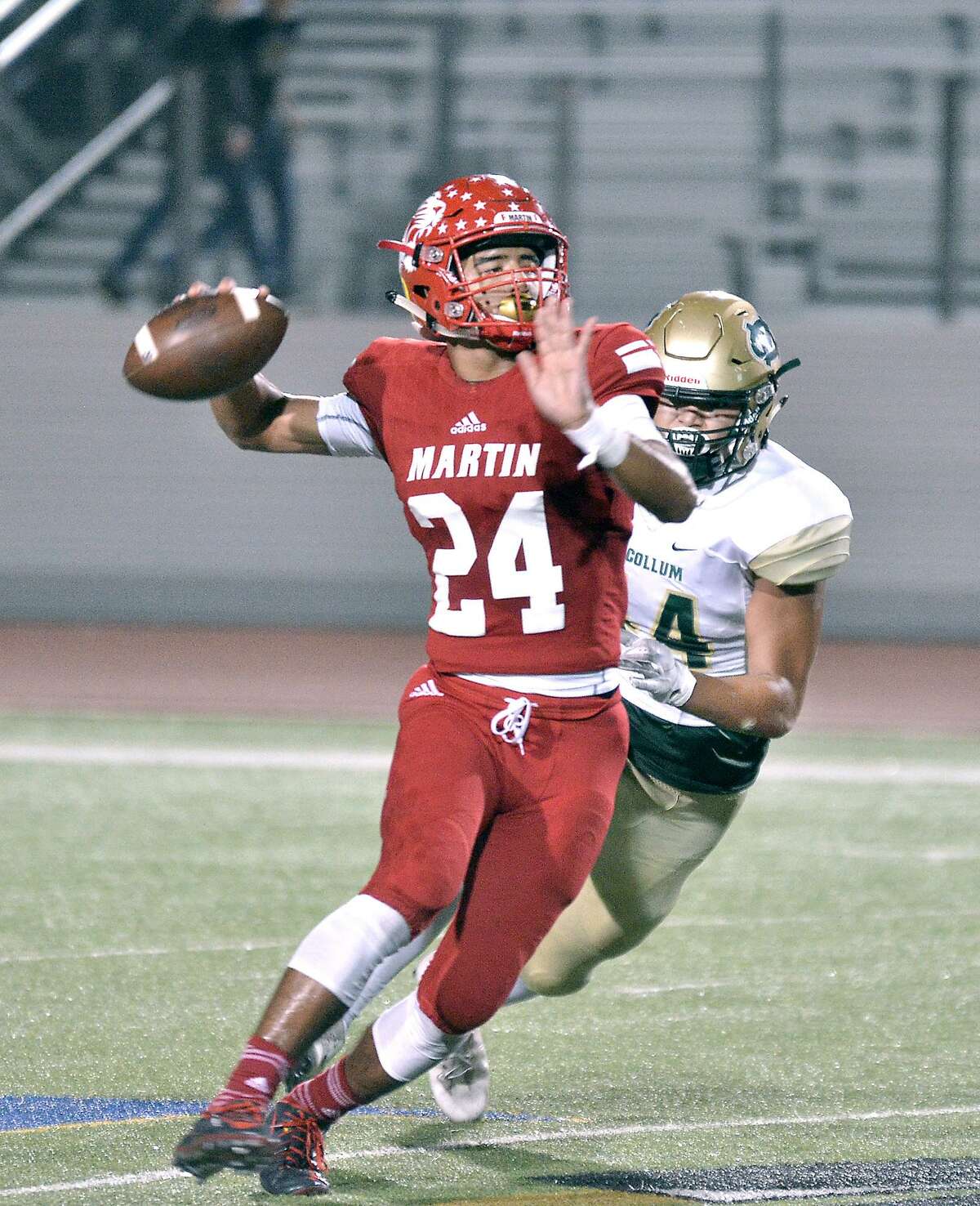 Martin quarterback Mathew Duron was named the District 14-5A-1 MVP after passing for 1,130 yards and eight scores and rushing for another 530 yards and eight scores.