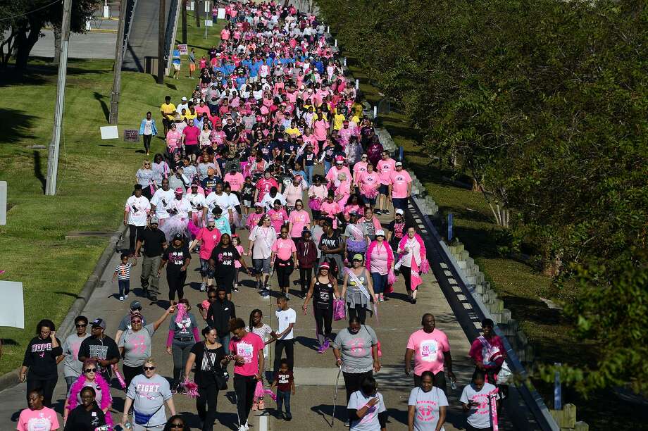 Participants at the American Cancer Society's Making Strides Against Cancer Walk at Lamar University on Saturday morning

Photo taken Saturday, 27/10/18

Ryan Pelham / The Company Photo: Ryan Pelham / The Company / © 2018 The Beaumont Enterprise