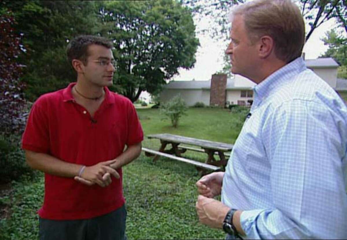 Christopher Porco talks with CBS reporter Peter Van Sant during an interview for '48 Hours'.