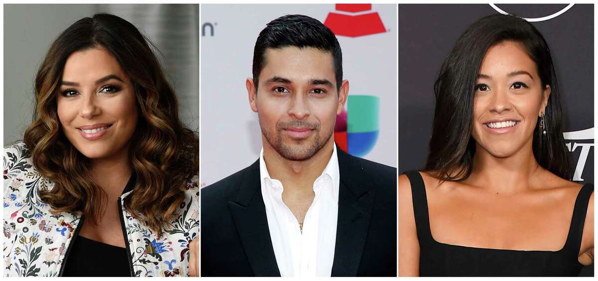 This combination photo shows, from left, Eva Longoria, Wilmer Valderrama and Gina Rodgriguez, who will participate in The ALMAs 2018, a live, televised special celebrating the contributions of Latino artists and influencers, on Nov. 4. (AP Photo)