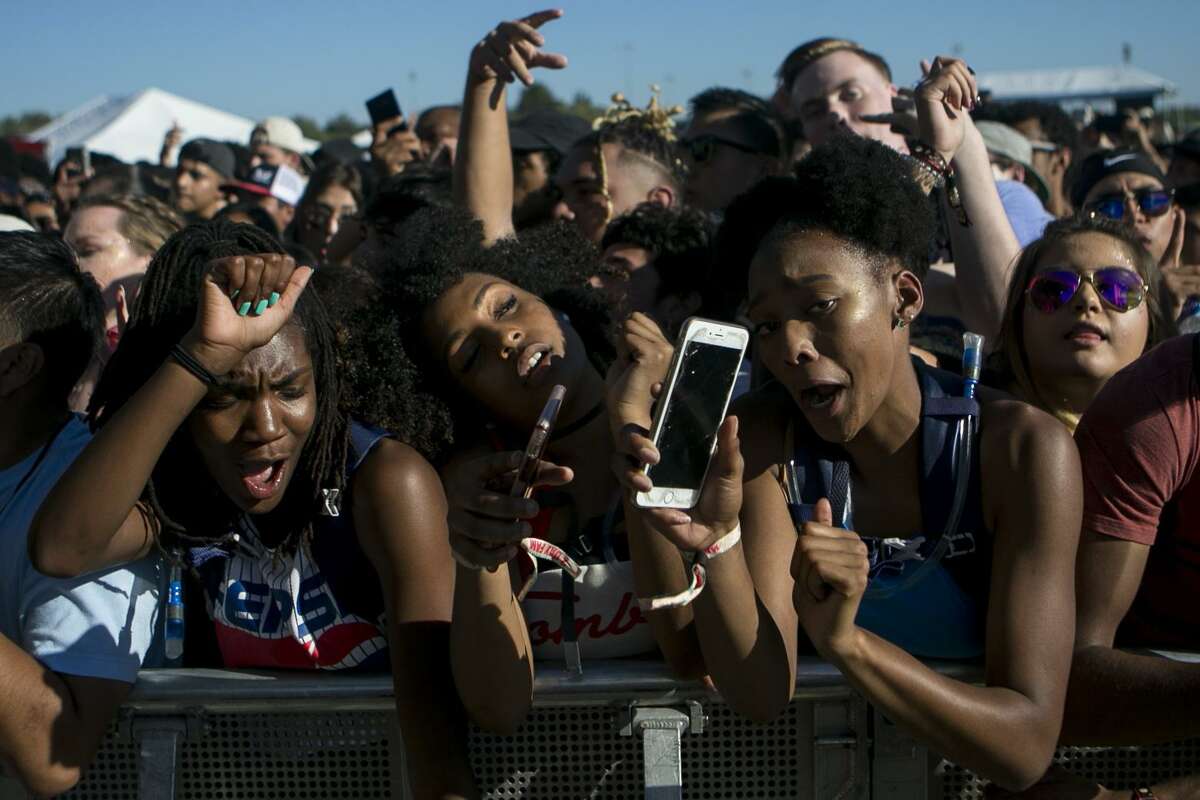 Fans cheer and dance as Lil Baby takes the Beat Stage at the annual Mala Luna Music Festival held at Nelson Wolff Stadium, Saturday, Oct. 27, 2018.