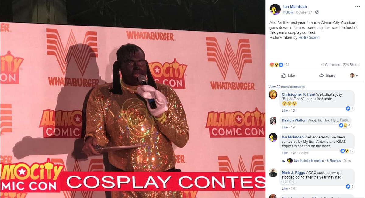 A Facebook post made by Ian McIntosh Oct. 27 showed the controversial costume that popped up at Alamo City Comic Con. The Image is credited to Holli Cuomo.