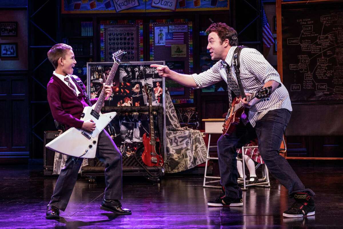 Mystic Inscho, from left, and Merritt David Janes play student and teacher in "School of Rock."