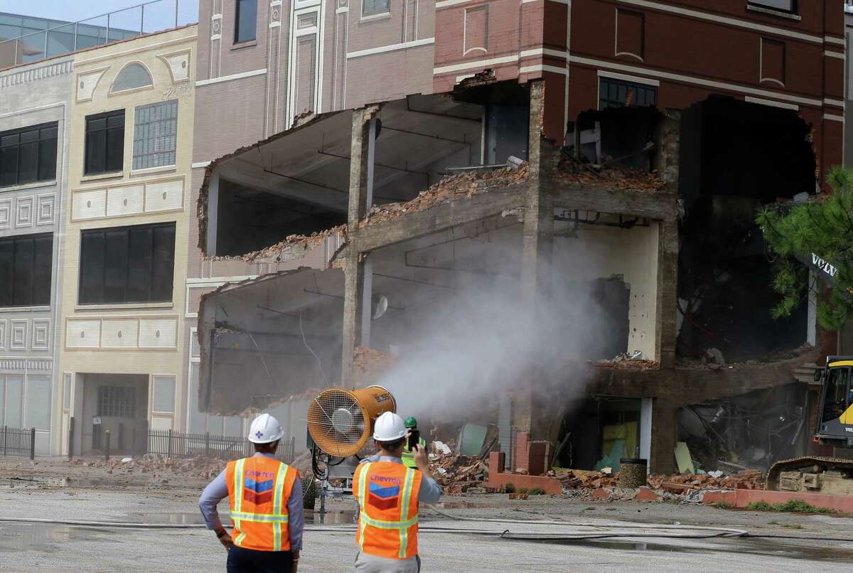 Demolition of the former Houston Press building at 1621 Milam is shown Tuesday, October 30, 2018. The property is owned by Chevron.