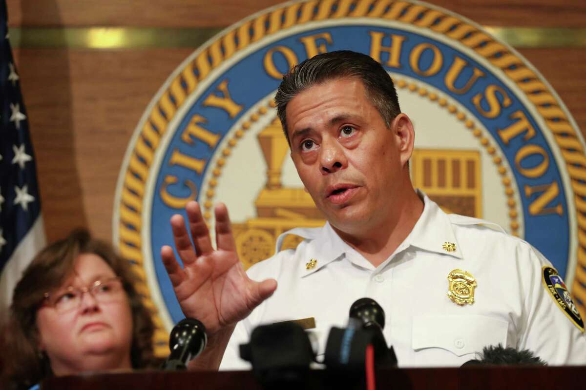 Houston Fire Department Chief Samuel Pena, pictured Aug. 1, 2018, told a city council committee Tuesday that no fire stations would be closed as a result of firefighter layoffs related to Proposition B. ( Steve Gonzales / Houston Chronicle )