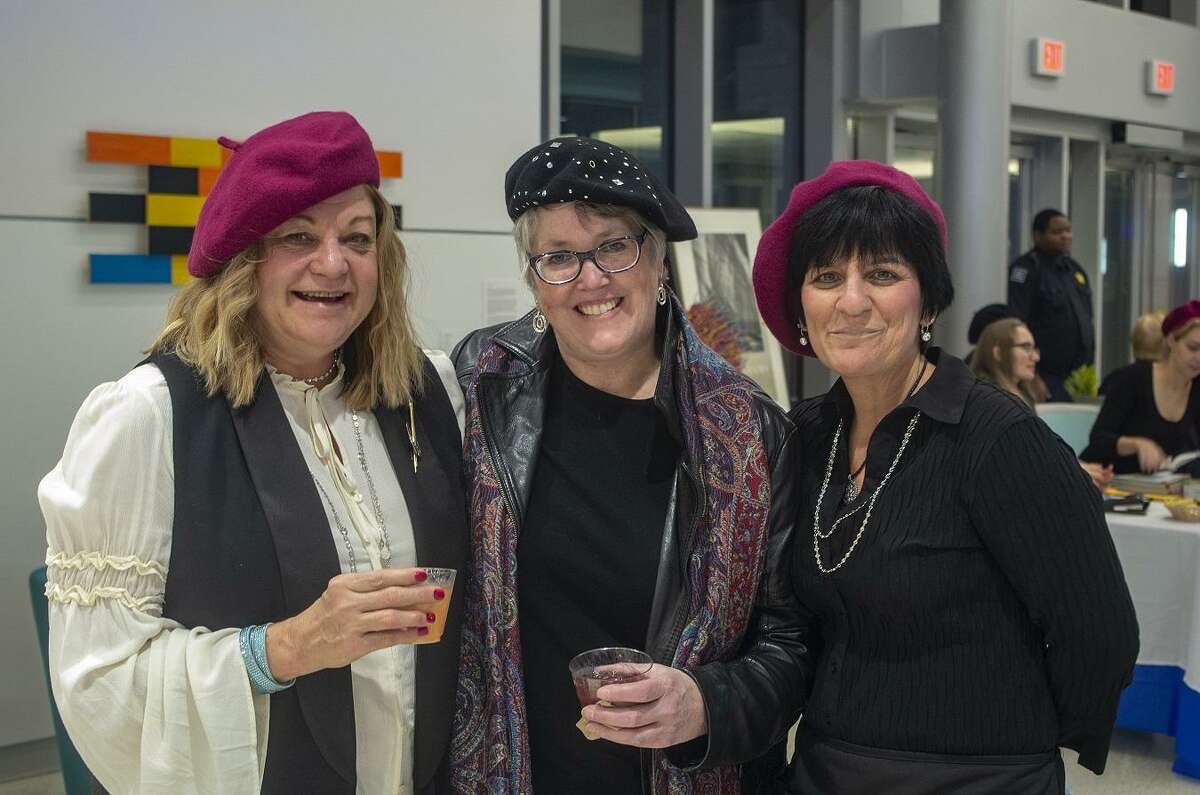 Left to Right: Committee Chair Deborah Bachard, Housatonic Museum of Art Executive Director Robbin Zella and Dawn Barbierri. October 25, 2018