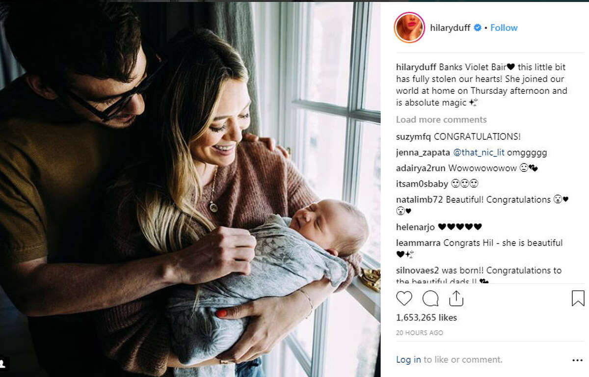 Hilary Duff announced the birth of her child on Instagram. They named the little girl "Banks". >>See more off-beat celebrity baby names. 