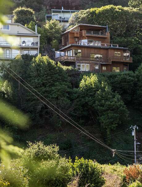 The home of David Holub is seen on a hillside in Sausalito, Calif. Friday, Oct. 26, 2018. Members of the YIMBY party assisted Holub in getting plans approved for a second structure on his hillside property beneath his existing home. Photo: Jessica Christian / The Chronicle