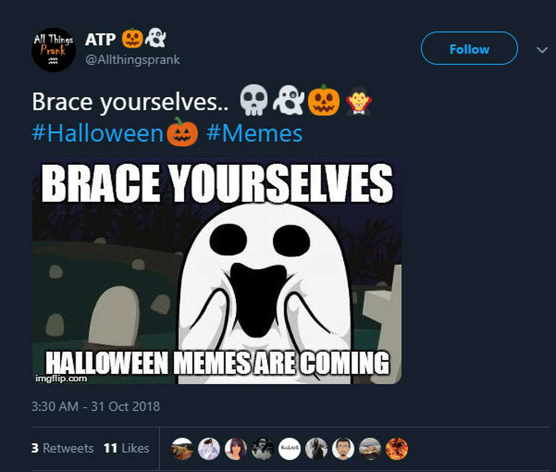 Twitter celebrates Halloween with, you guessed it, memes, image size:1920x1629