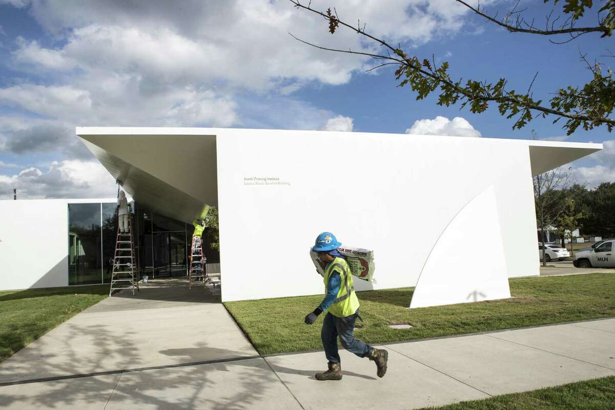 Cleanup and landscaping crews put finishing touches on the Menil Drawing Institute this week, ahead of patrons events Thursday and Friday and a public opening Saturday.