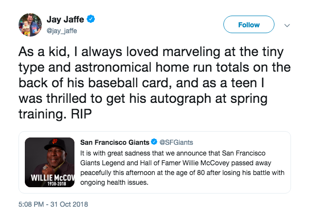 Willie McCovey 1938-2018