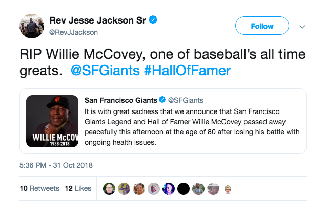 Baseball world reacts to passing of Willie McCovey – KNBR