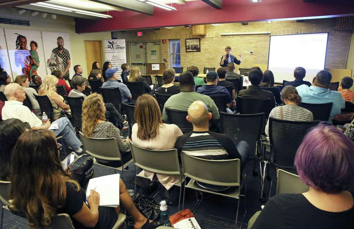 The results of an initial survey of the LGBTQ community in San Antonio were presented Oct. 30, 2018, at the Carver Library.