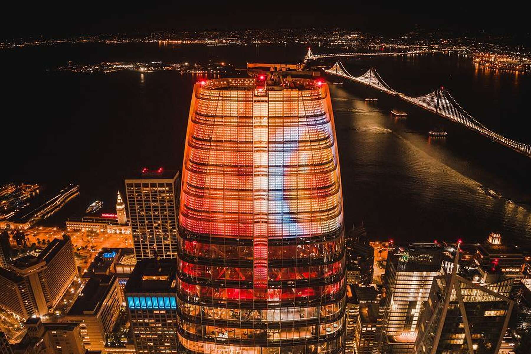 Fiery Eye Of Sauron Stares Down San Francisco From Atop Salesforce Tower