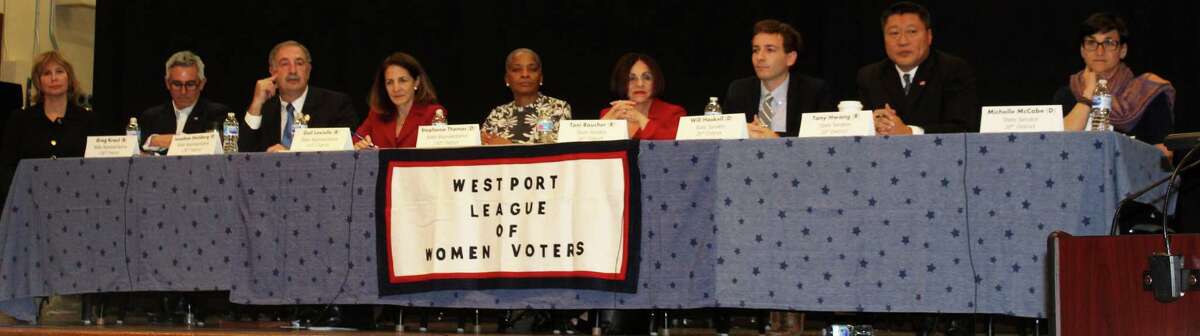 The League of Women Voters of Westport hosted a debate among candidates for state Senate and House of Representatives on Oct. 29 in Westport Town Hall.