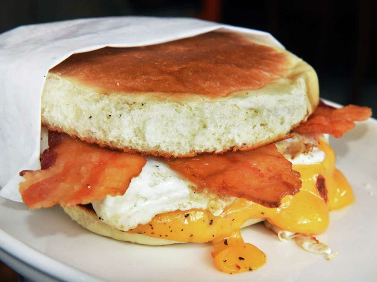 The Any Time Egg Sandwich at Loch & Quay restaurant Thursday Oct. 25, 2018 in Albany, NY. (John Carl D'Annibale/Times Union)