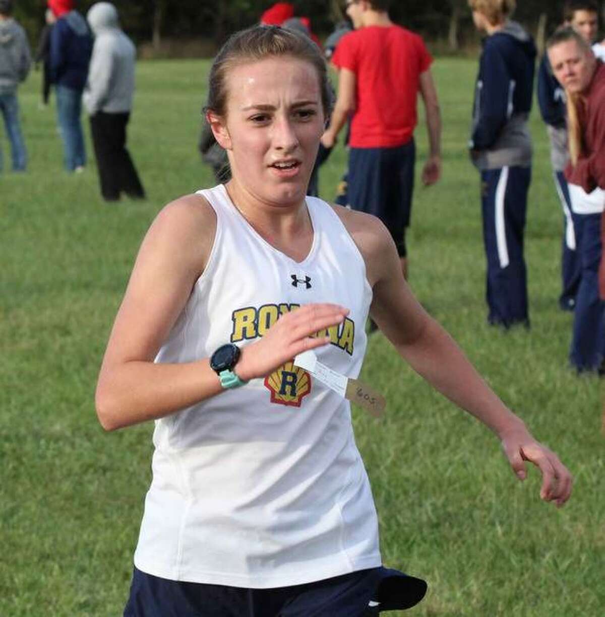 Roxana sophomore Janelynn Wirth leads the Shells to the Class 1A girls cross country meet Saturday at Detweiller Park in Peoria.
