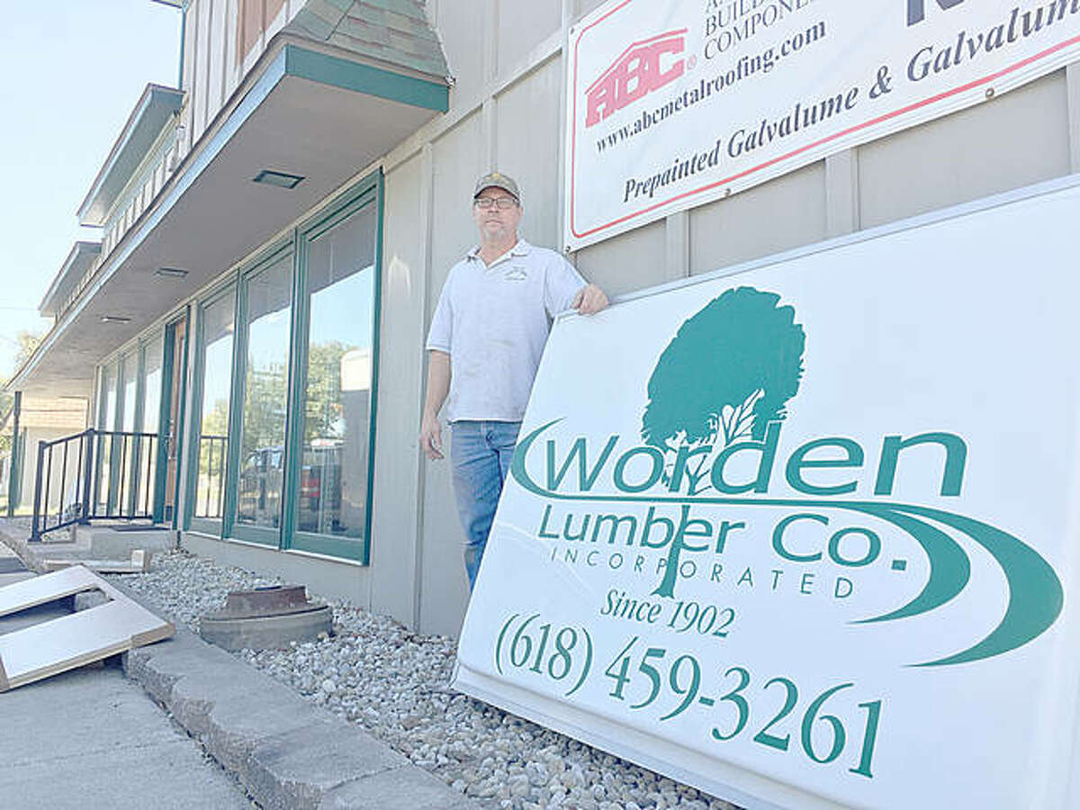 Worden Lumber president Robert Strothmann stands outside the building at 312 E. Wall St. in Worden.