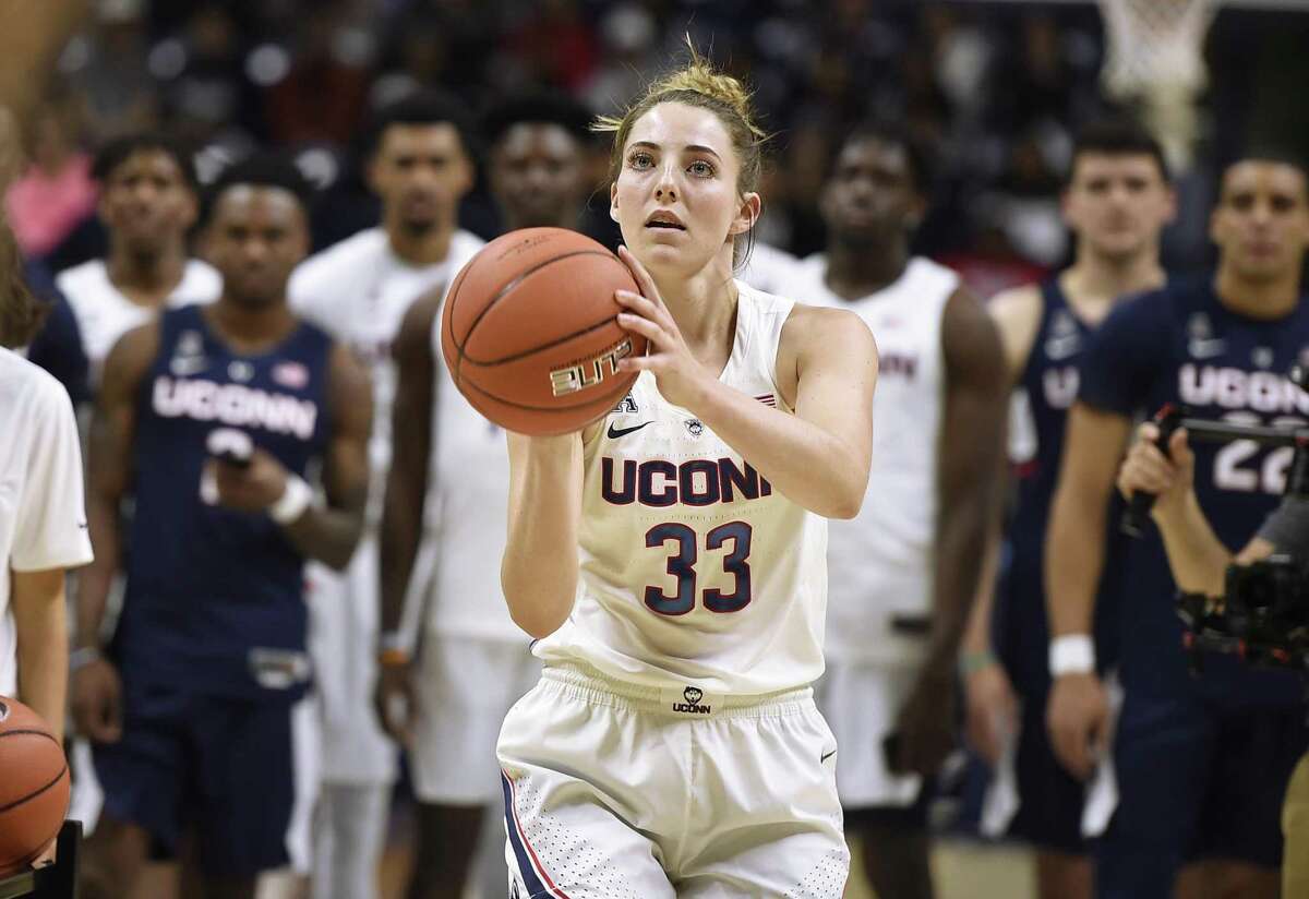UConn senior Katie Lou Samuelson, whose health is a critical issue for the Huskies. (AP Photo/Jessica Hill, File)