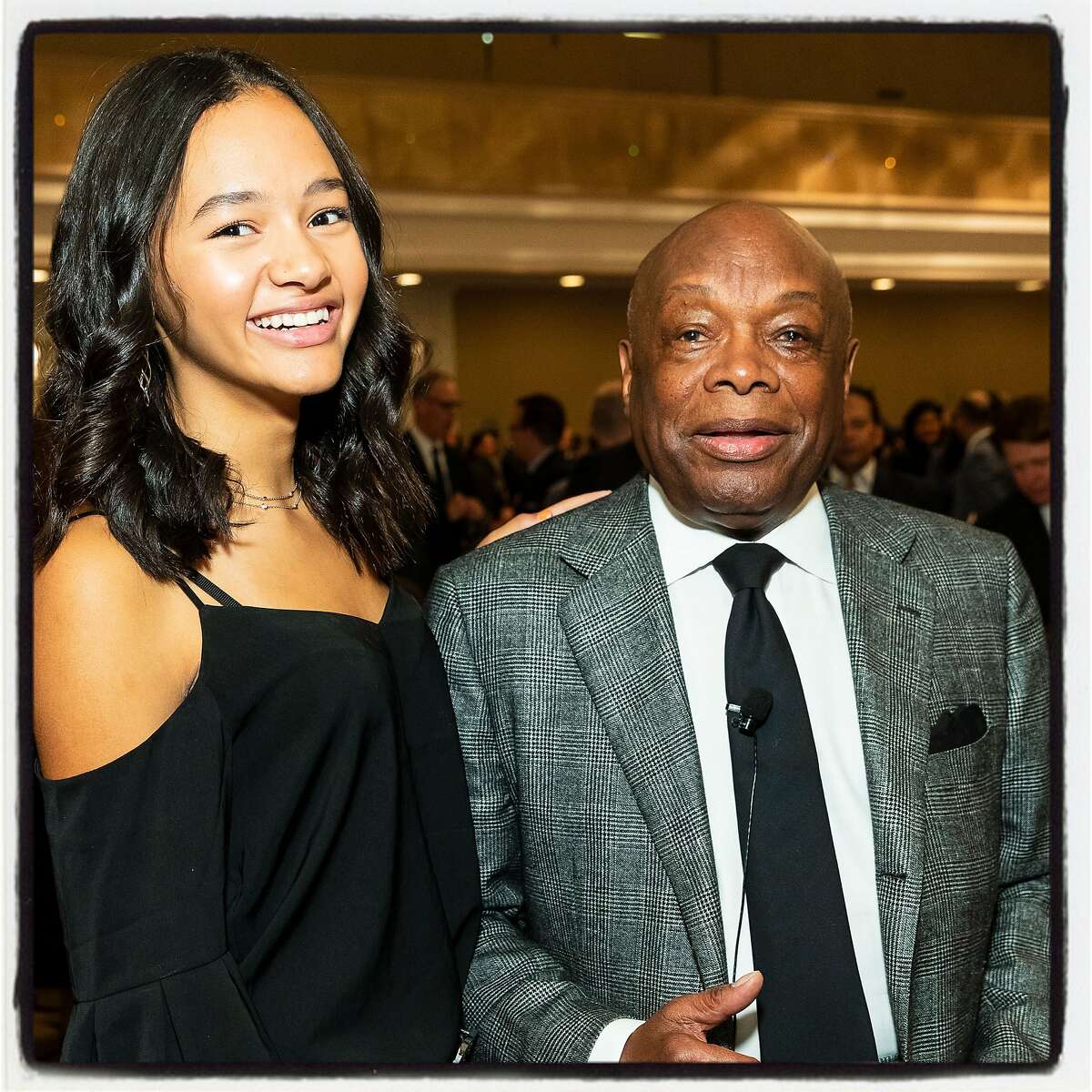 Sydney Brown and her dad, former Mayor Willie Brown at the Willie Brown Institute Breakfast Club. Oct. 30, 2018.