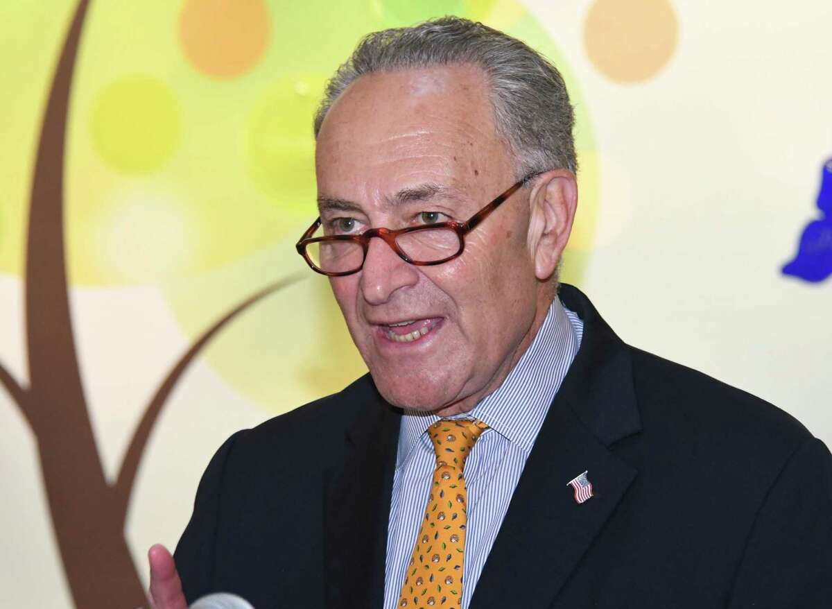 U.S. Senator Charles Schumer talks about tick-born illnesses at Albany Medical Center on Monday, July 31, 2017 in Albany, N.Y. (Lori Van Buren / Times Union)