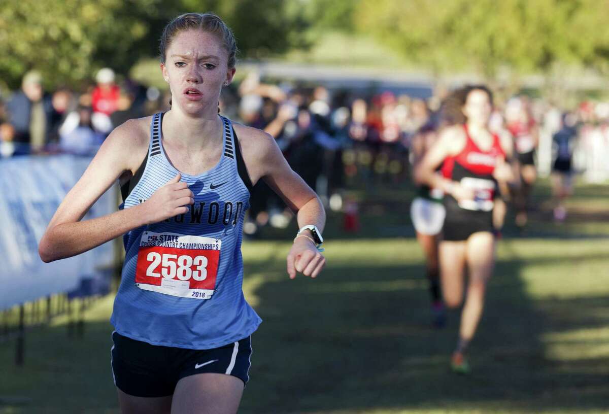 Rachel James of Kingwood competes in the Class 6A girls race during the UIL State Cross Country Championships, Saturday, Nov. 3, 2018, in Round Rock.