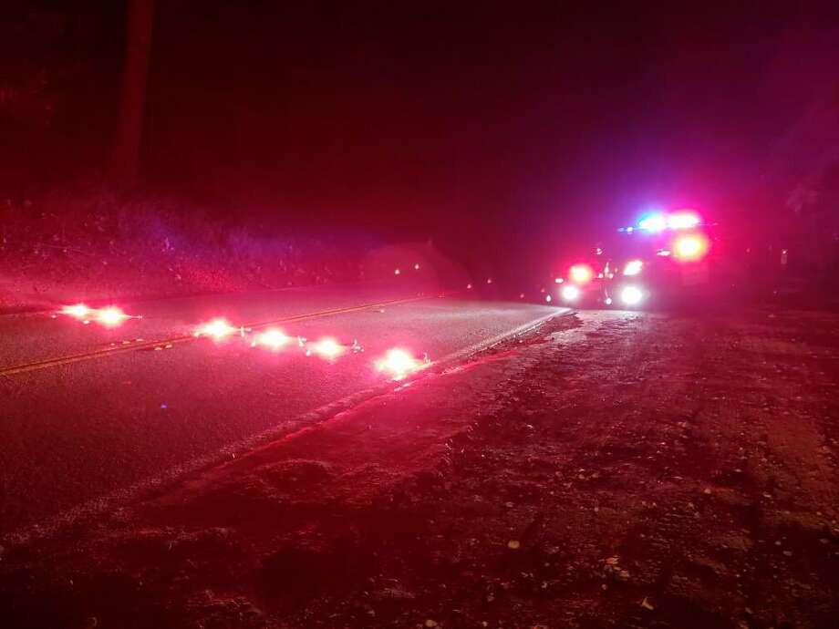 CHP officers in Santa Cruz closed SR-9 late Saturday night to a fire that was moving through the Santa Cruz mountains and continued into the daytime Sunday. Photo: Courtesy CHP Santa Cruz