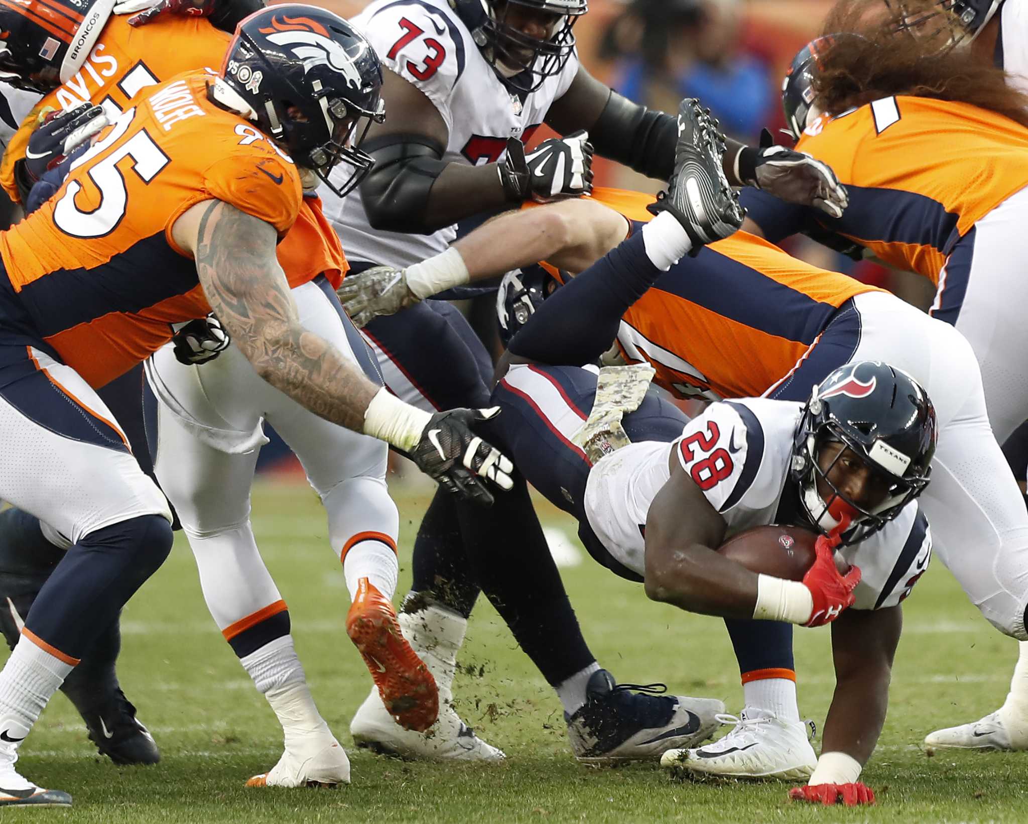 Texans' Tyrann Mathieu fined for illegal hit against Broncos